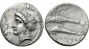 PTOLEMAIC KINGS OF EGYPT. Ptolemy I Soter (323-305 BC). Tetradrachm. Alexandreia. Obv: Diademed head of Alexander right, wearing elephant skin headdress. Rev: ΑΛΕΞΑΝΔΡΟΥ. Athena advancing right, holding shield and preparing to hurl spear; to right, EY and eagle standing right on thunderbolt. Svoronos 44; SNG Copenhagen -. Condition: Very fine, a few marks on the reverse. Weight: 17.0 g. Diameter: 27 mm.